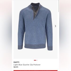 Raffi Men's Zip-Up Blue Sweater with Gray Details